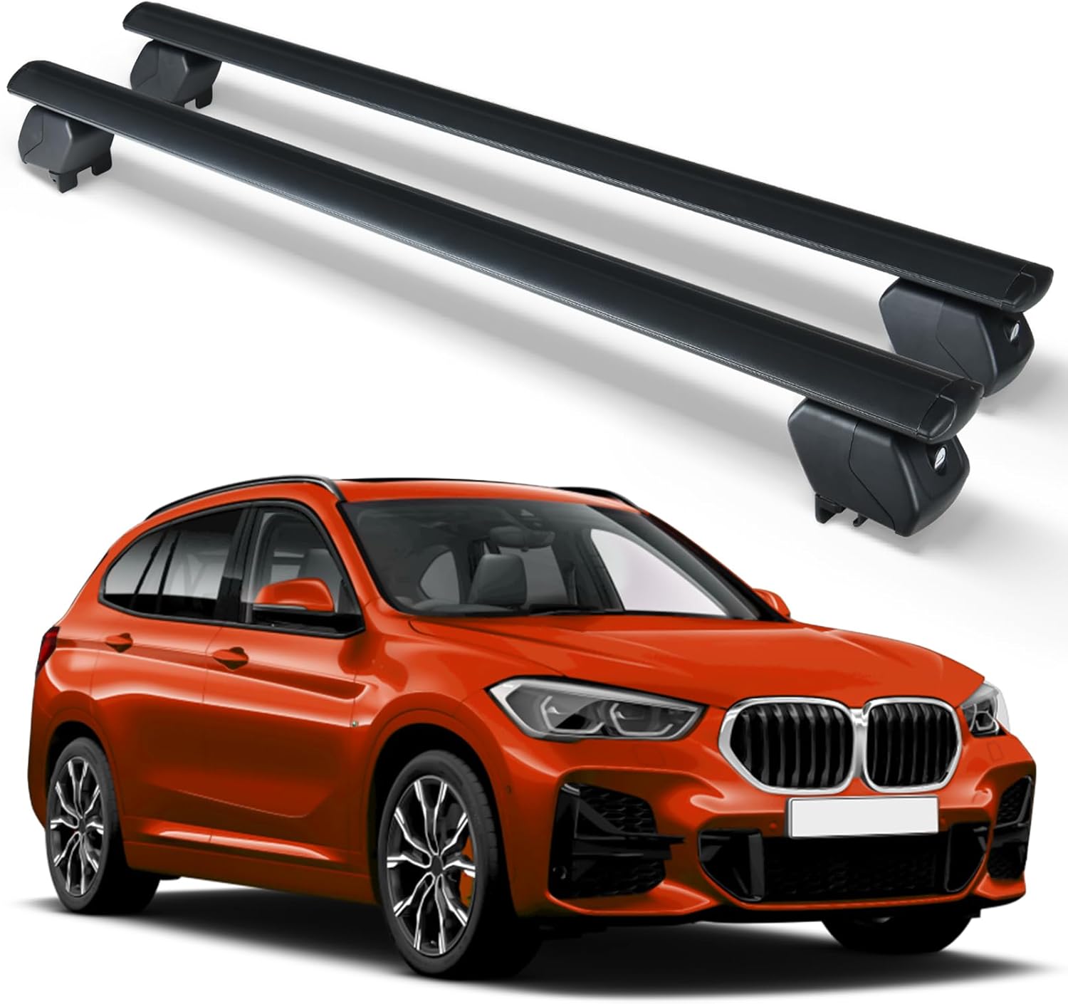 SUORTO Heavy Duty 300 LBS Roof Rack Cross Bars Compatible with 2010-2025 BMW X1 with Side Rails, Adjustable & Lockable Crossbars Cargo Carrier Rooftop Top Luggage Cars SUVs