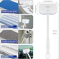 Vista 2 de MOSEN Scrub Brush for Shower,4-in-1 Cleaning Brushes with 4 Different Function Cleaning Heads Brush for Shower Cleaning Bathroom Kitchen Car Tub Tile