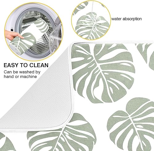 Vista 113 de Tapete de secado de platos de mariposas botánicas para encimera de cocina, almohadilla de secado de microfibra absorbente, grande, 18 x 24 pulgadas