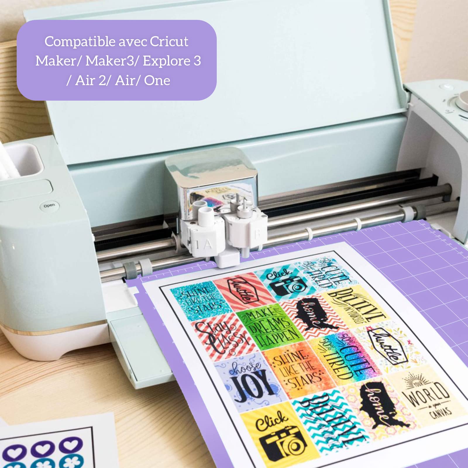 VEGCOO 4 Tappetini Da Taglio 12x12 Pollici Per Cricut Maker/Explore/Air - Con Spatola E Pinzette - 2