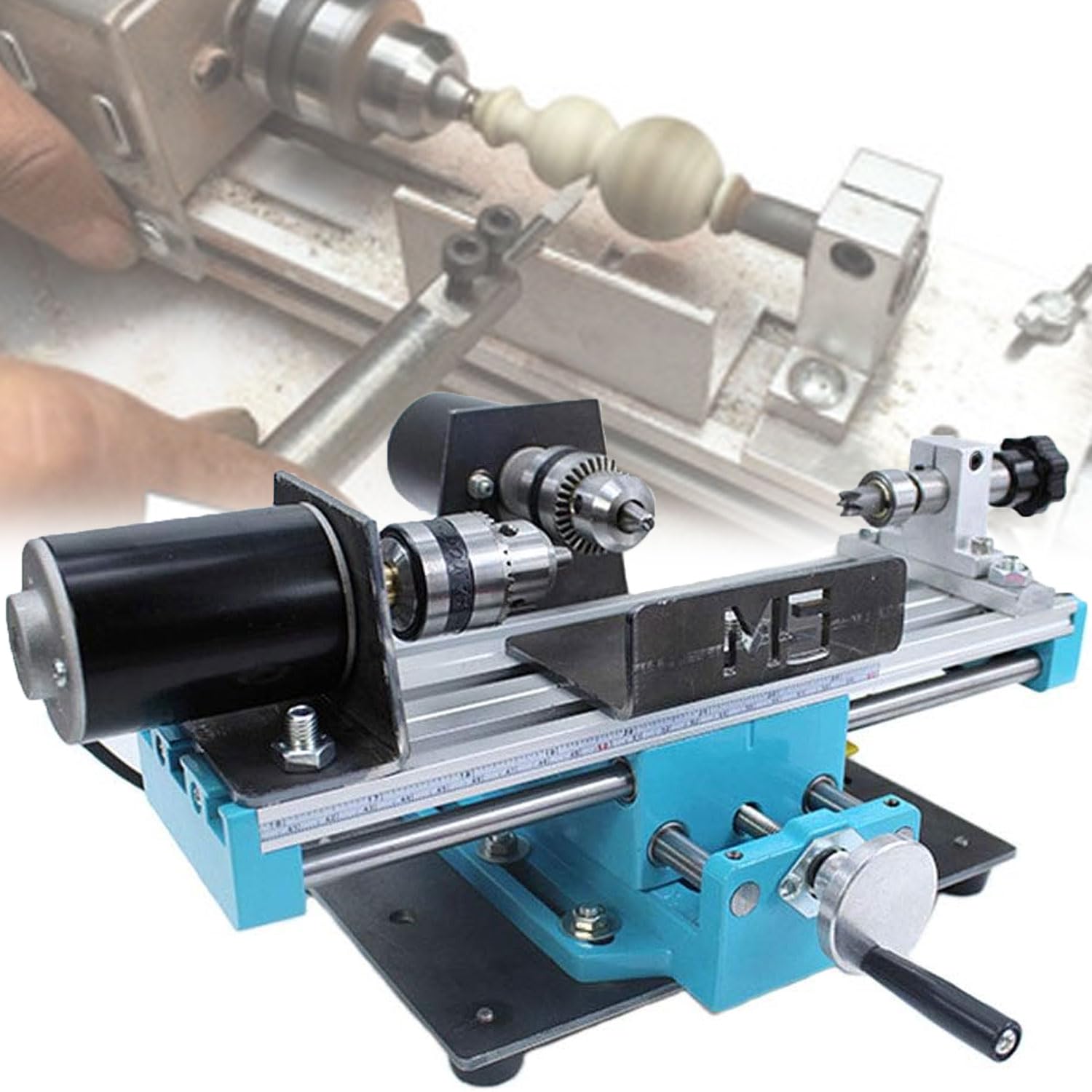 Micro tornio in metallo 7000 giri/min, trapano da banco per perline di legno fai da te, fresatrice ad alta precisione da 400 W, regolazione a sette velocità, lunghezza di lavoro 13 cm per la