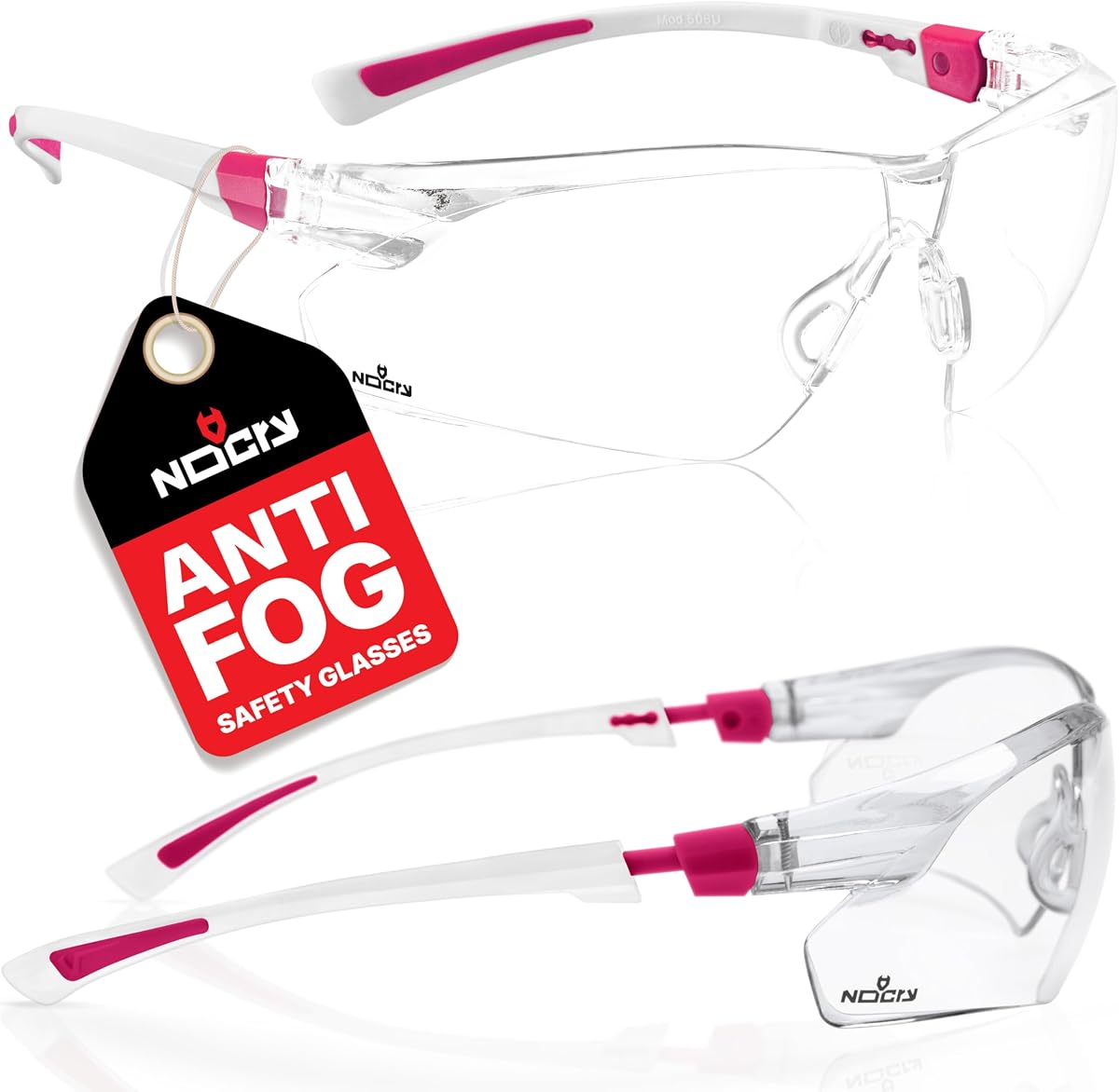 Gafas de seguridad transparentes para mujer con marcos ajustables, gafas de seguridad antivaho con 100 % protección UV y resistencia a los arañazos, clasificación ANSI Z87.1, gafas de seguridad perfectas para mujeres, gafas de lactancia