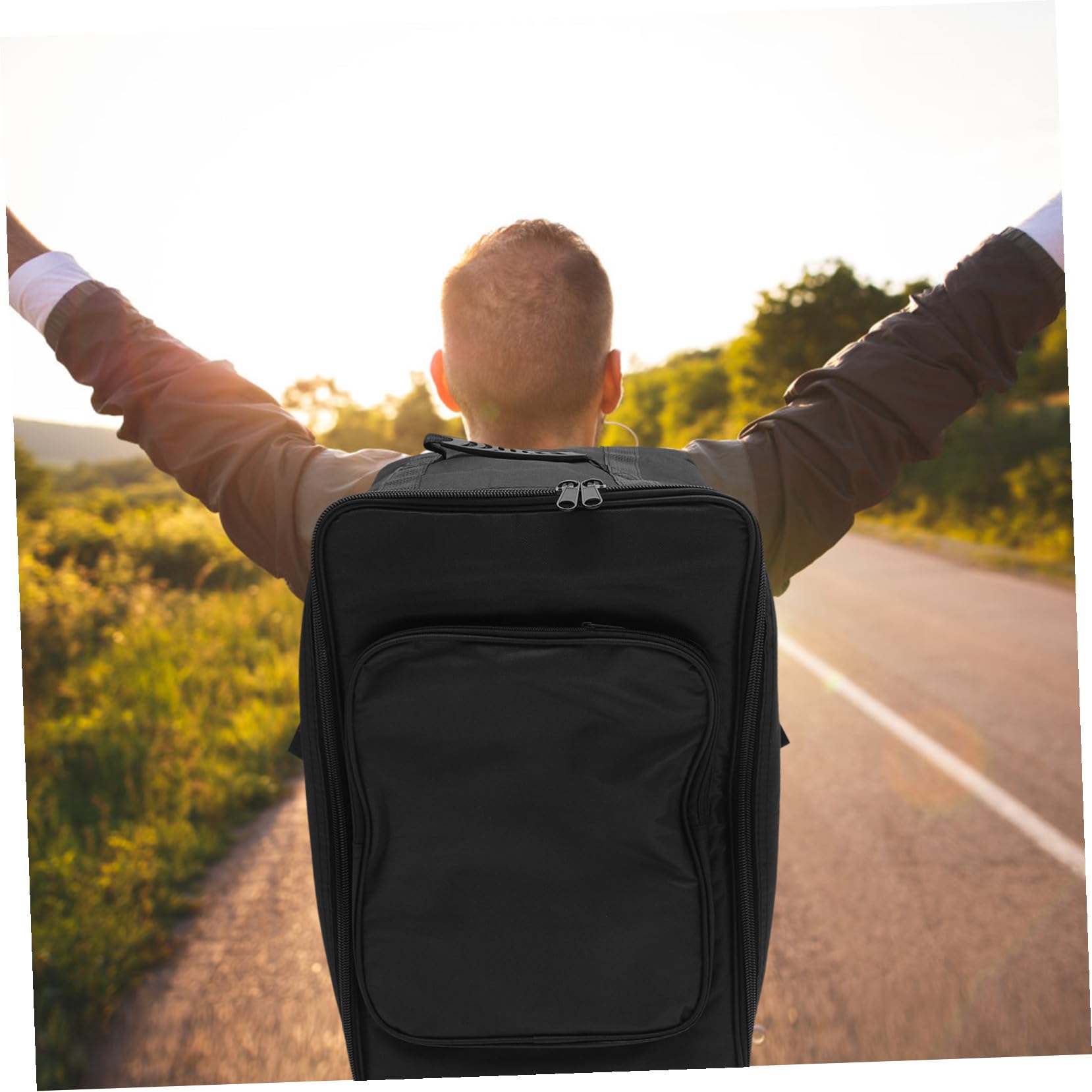 Schlagzeugtasche für Cajón mit Rucksackgurten, Schwarz, 1 Stück
