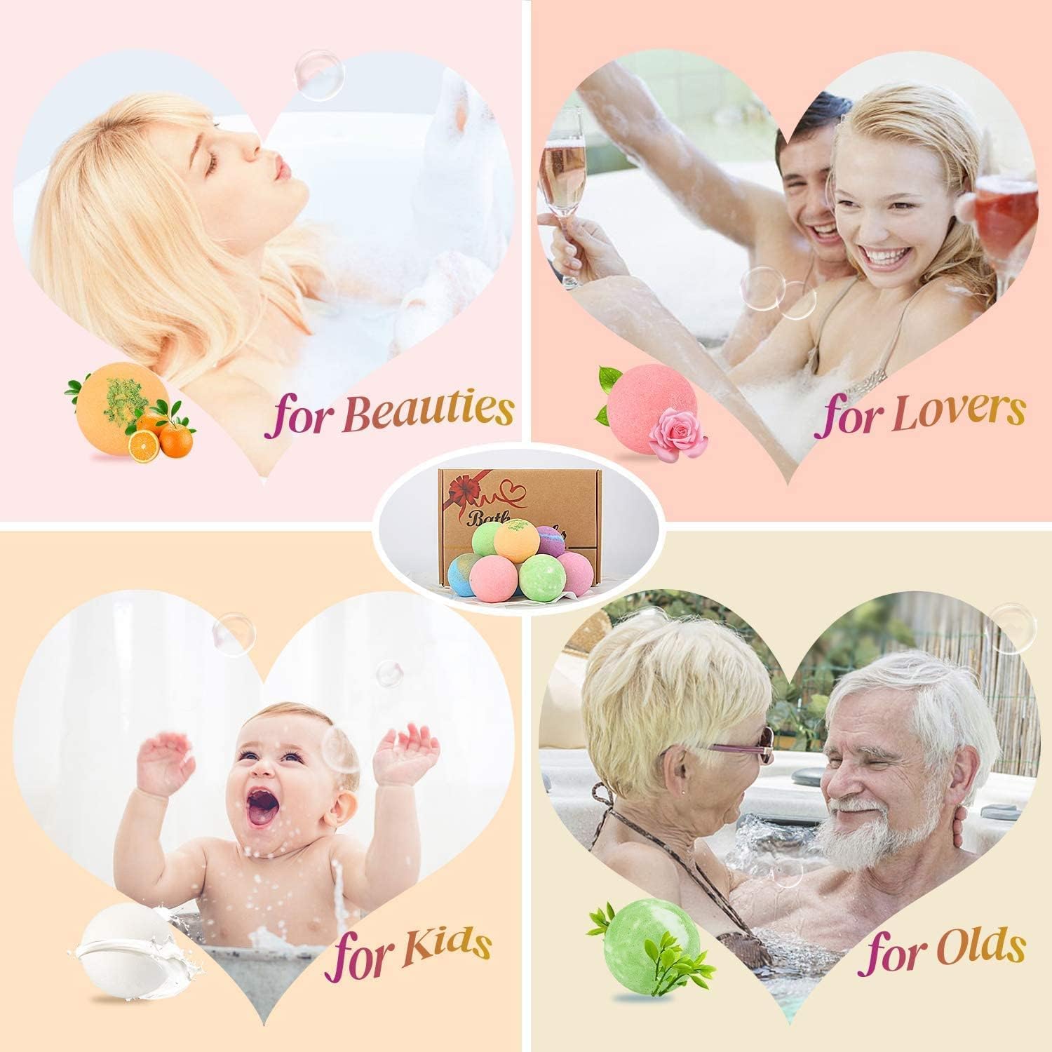 Bath Bombs Gift Set Large 12 PCS 2.8oz Organic Natural Essential Oils, Relax and Moisturize Skin, Luxury Spa Bomb Gifts for Girl, Mom, Kids, Wife, Birthday, Valentine's Day, Anniversary - Image 4