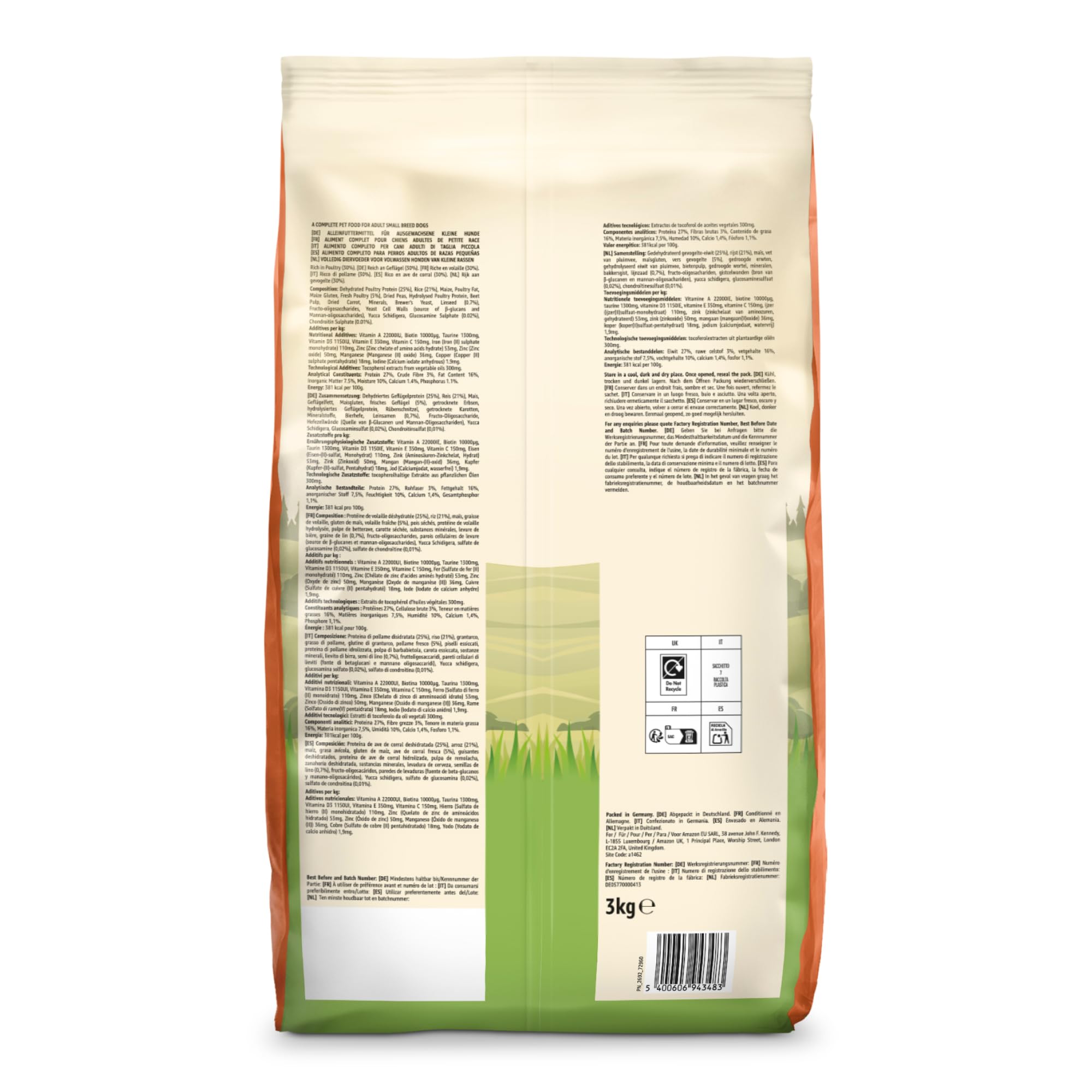 by Amazon Comida Seca Completa para Perros Rica en Pollo y arroz, 3 kg
