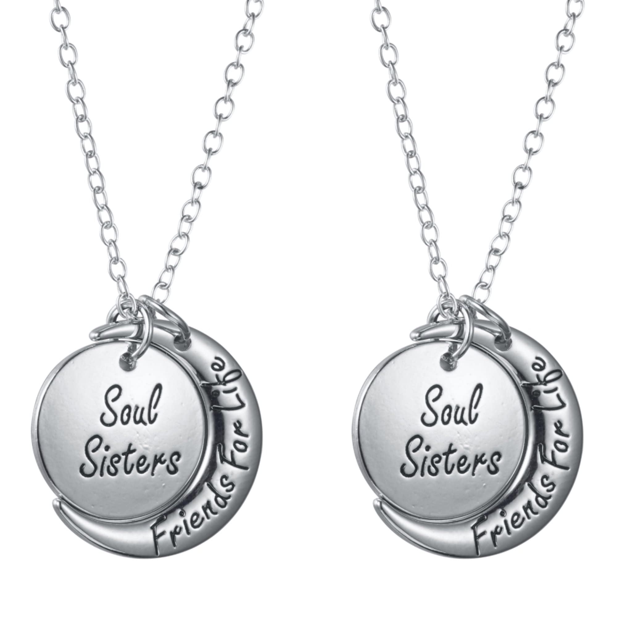 Best Friends Forever BFF Soul Sisters And Friends For Life Text Matching Pendant For Women And Girls (NK1019) 2 Pcs-image-8