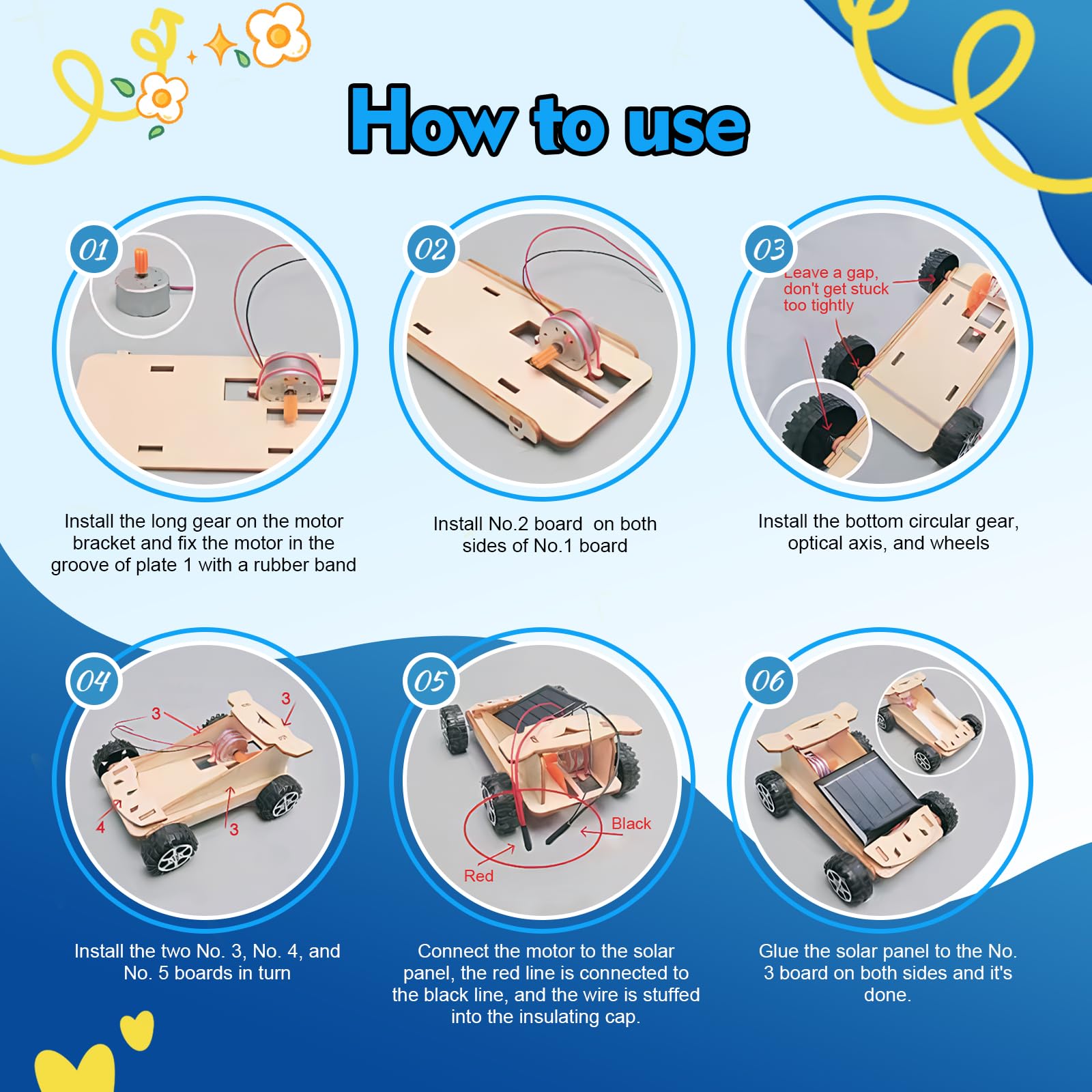 Solarbetriebenes 3D Holzpuzzle Bausatz, DIY Solarbetriebenes Auto Holzbausatz für Kinder ab 8 Jahren, Solar Holzbausatz Auto, 3D-gebäuderätsel Solarauto, solar Roboter Spielzeug für Jungen Mädchen