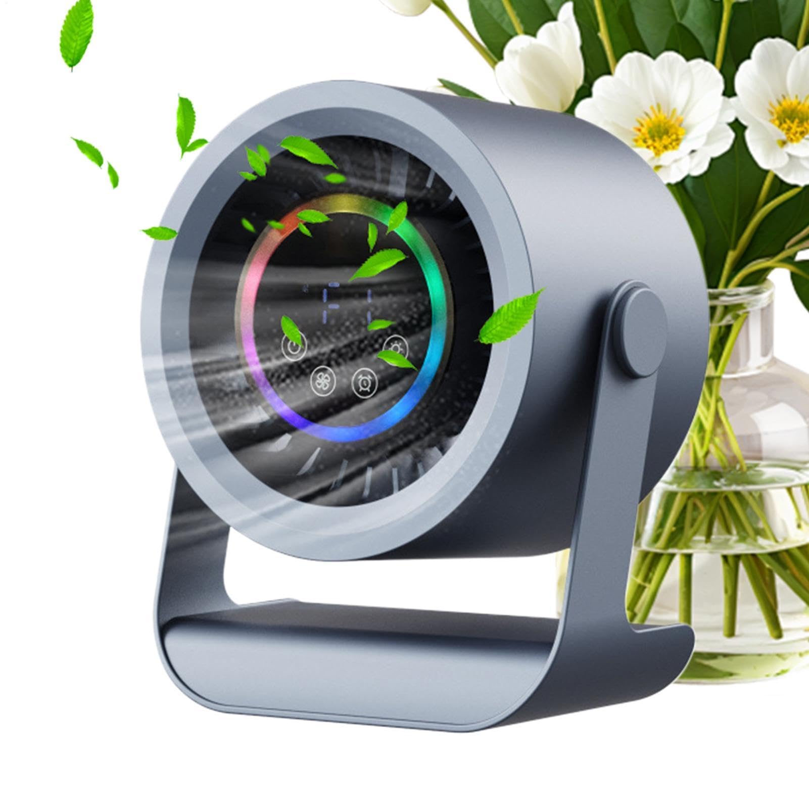 Ventilateur de bureau LED à fixation murale et 3 vitesses réglables