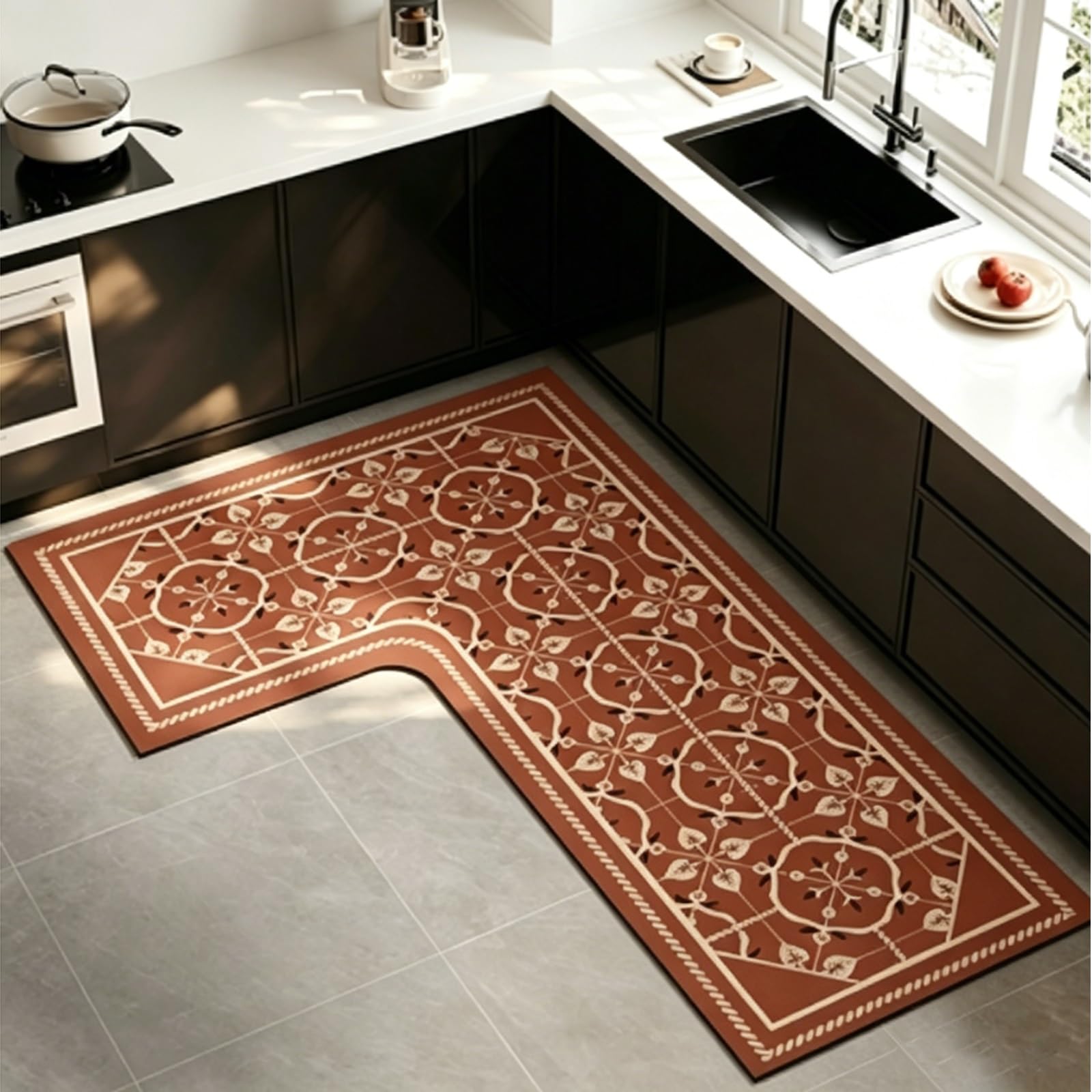 Tapis de cuisine antidérapant contre les sols glissants et les taches de graisse en PVC
