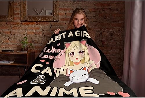 Miniatura 5 de Manta de anime Just A Girl Who Loves, regalo práctico para mujeres y niñas, manta ligera de franela suave para sofá, cama, sofá mediano para