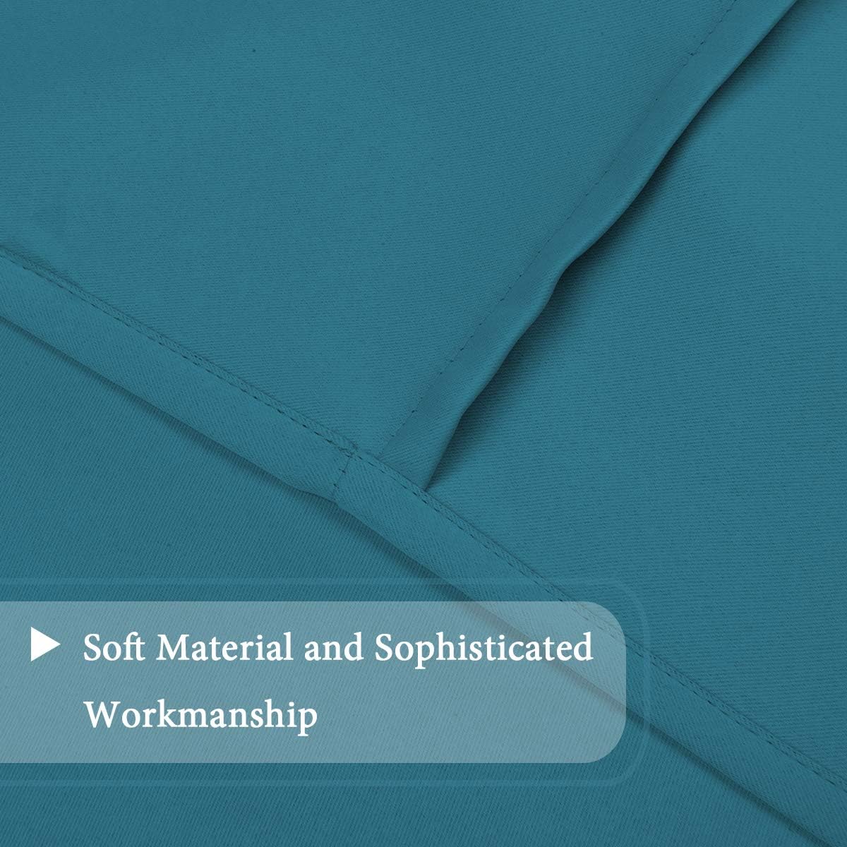 H.Versailtex Balloon Shades Blackout Curtain Adjustable Thermal Insulated Tie Up Curtain Panel Valance Rod Pocket Panel for Kitchen (Turquoise Blue, 42W x 63L, Set of 2)