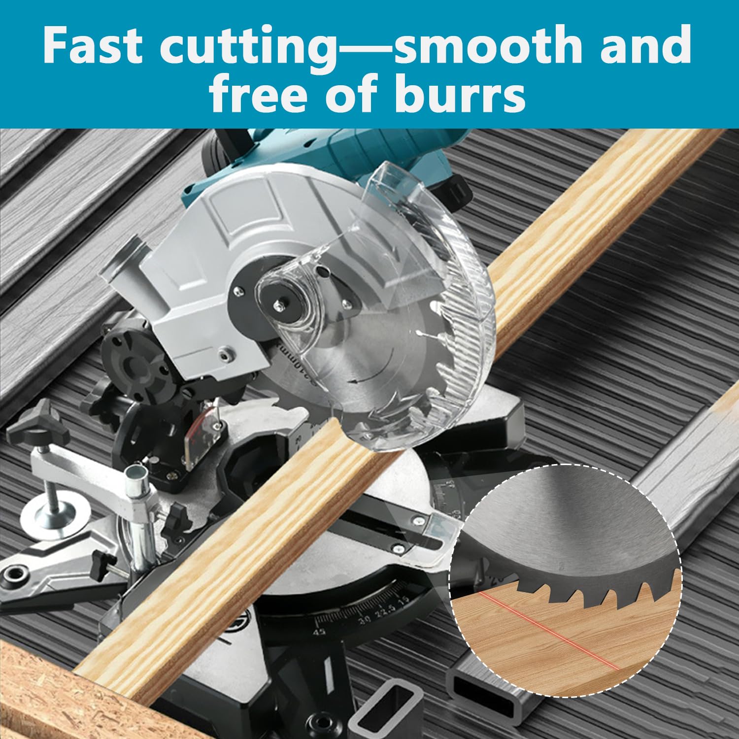 Kapp und Gehrungssäge für Makita 18V Akku, Professional Kapp-Zugsäge Metall Gehrungssäge, Tischplatte aus Aluminium-Druckguss, 0-45° Schrägschnitte, Ø 210mm Sägeblatt (Ohne Akku)