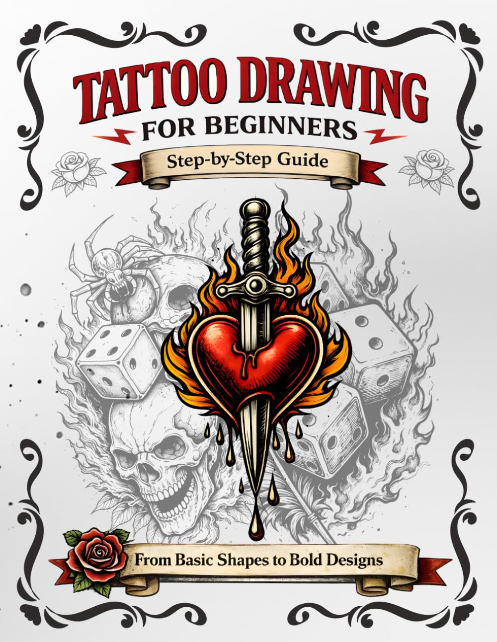 Tattoo Drawing for Beginners: Learn How to Draw Tattoo Designs Step by Step – From Basic Shapes to Professional Flash