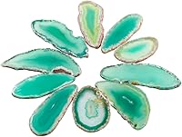 Vista 15 de rockcloud 10 piezas de ágata con luz de mesa, piedras de geoda de cristales curativos, decoración irregular del hogar, fabricación de joyas