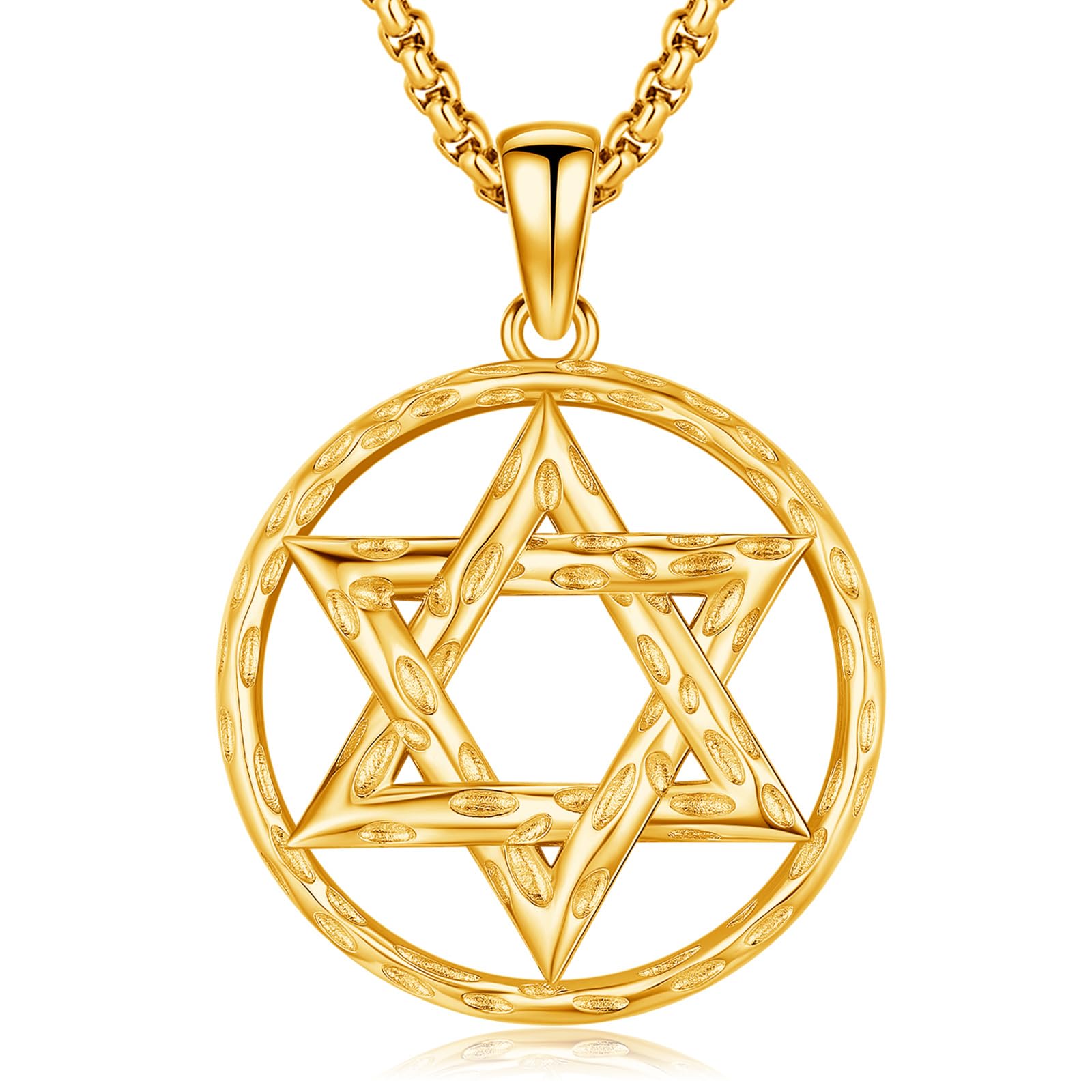 Collar con colgante de estrella de David para mujeres y hombres, collar de plata de ley 925 con cadena de acero inoxidable de 22 pulgadas, pequeño, plata de ley, sin piedras preciosas