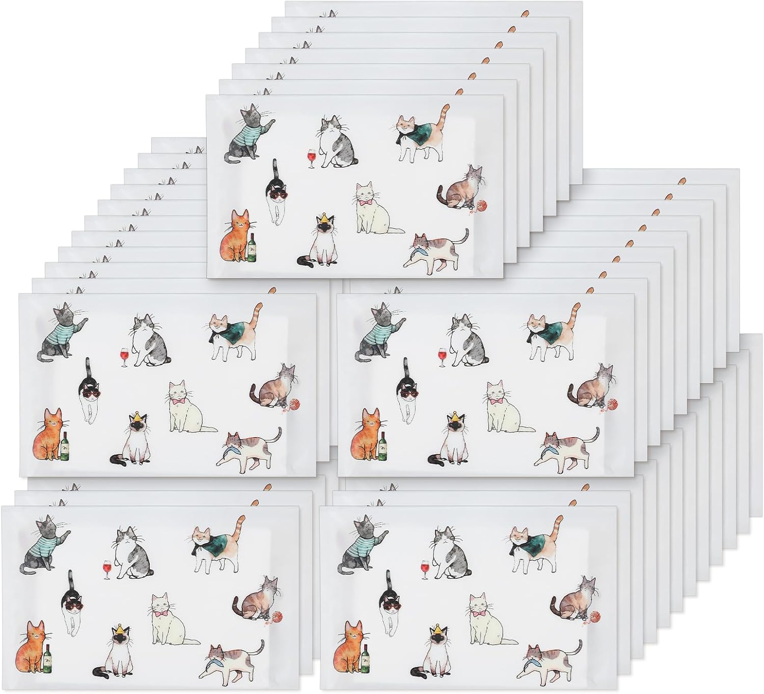Tinlade 50 Pack Sweet Cat Life Pocket Tissue Gifts Bulk Cat Tissues Travel Packs Bulk Brochure Disposable 3 Ply Wallet Facial Napkin for Baby Shower Birthday Home Table Party Supplies