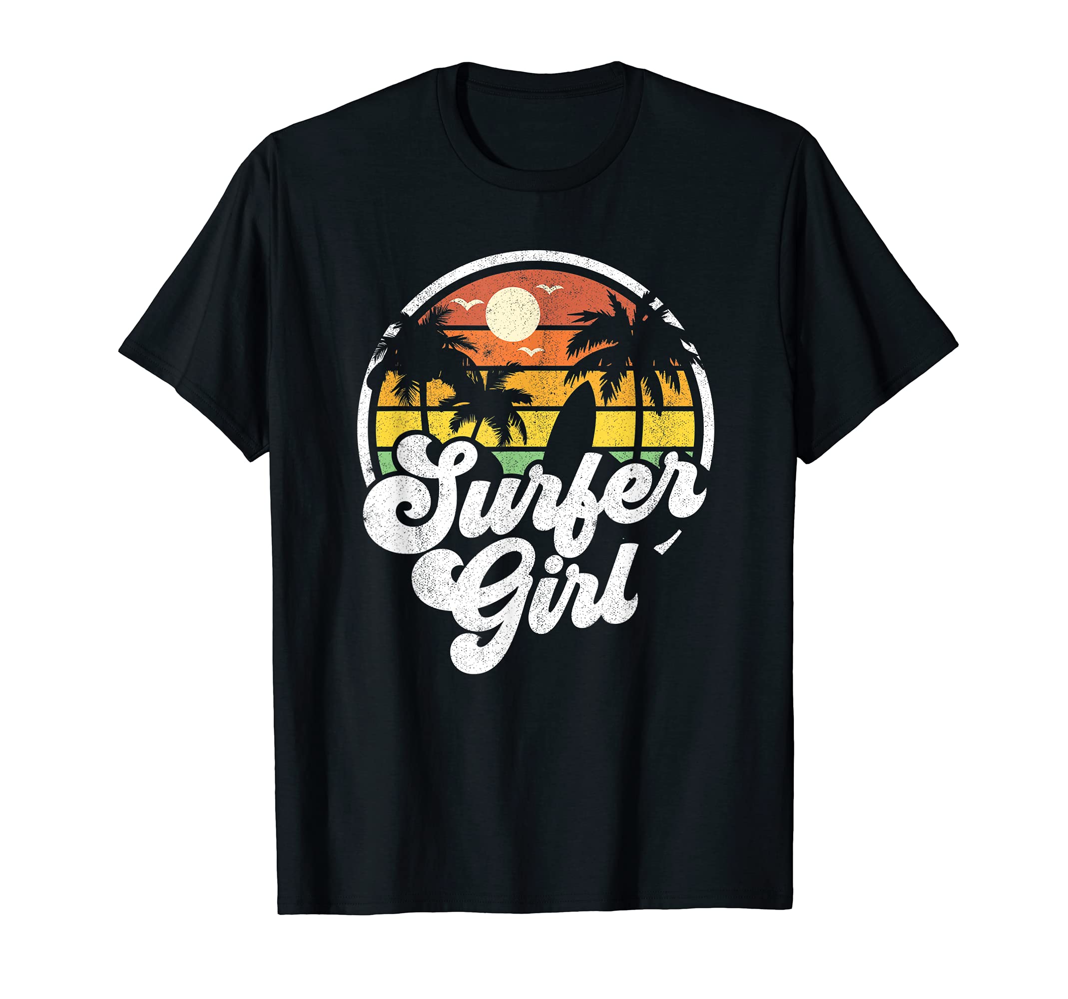Surfer Girl Beach Retro 70s Summer Surfing Vacation Gift T-Shirt