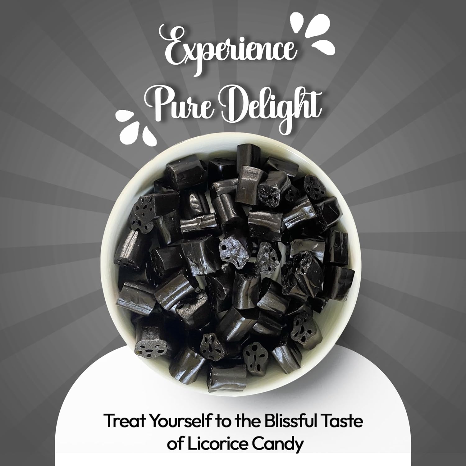 NY SPICE SHOP Black Licorice Bars - 3 Pound Soft Black Candies Bites - Dark Color Delicious Candy