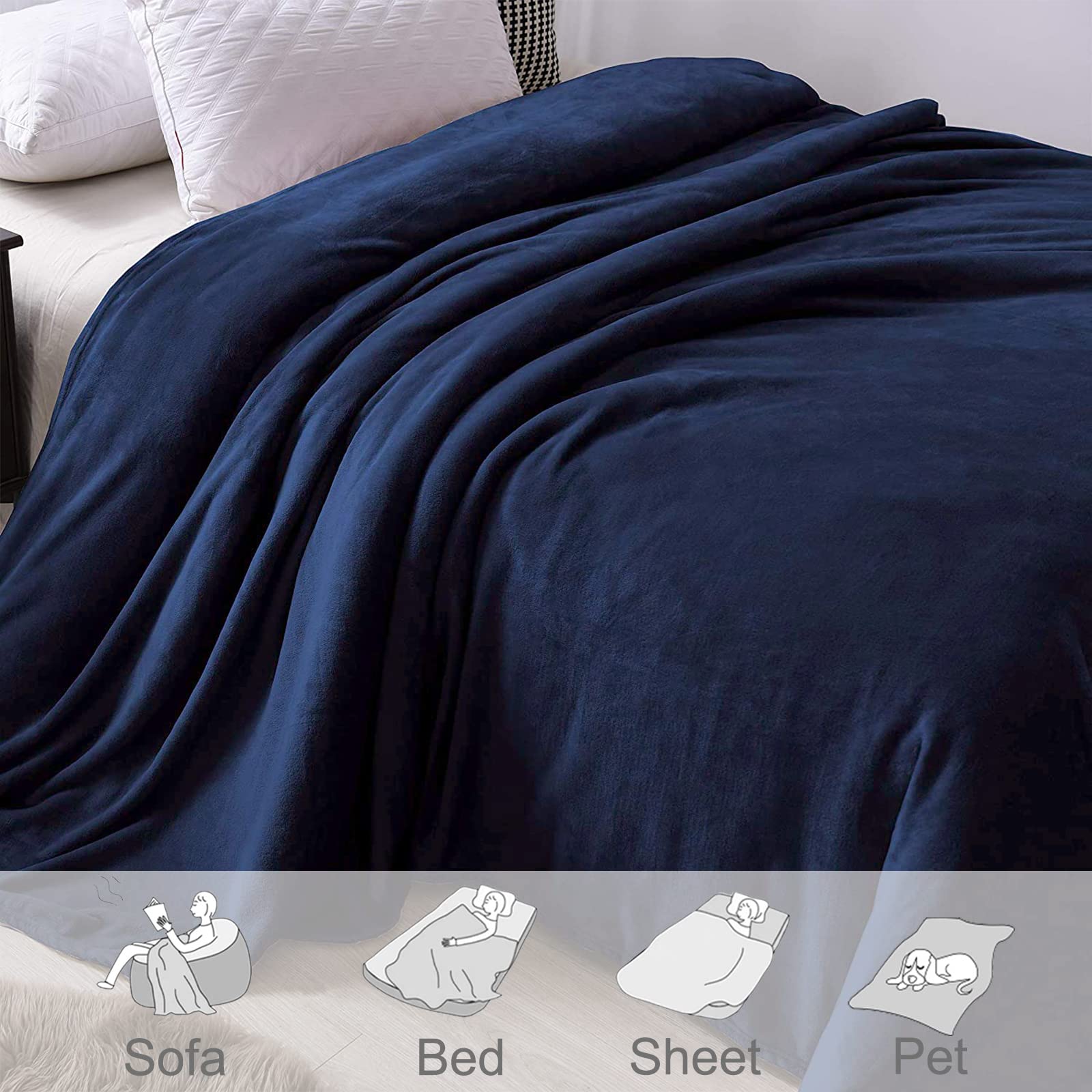 Exclusivo Mezcla Fleece Blanket Double Size for Bed Super Soft and Warm, All Season Use, Cozy, Plush, Lightweight, 150x200 CM - Image 4