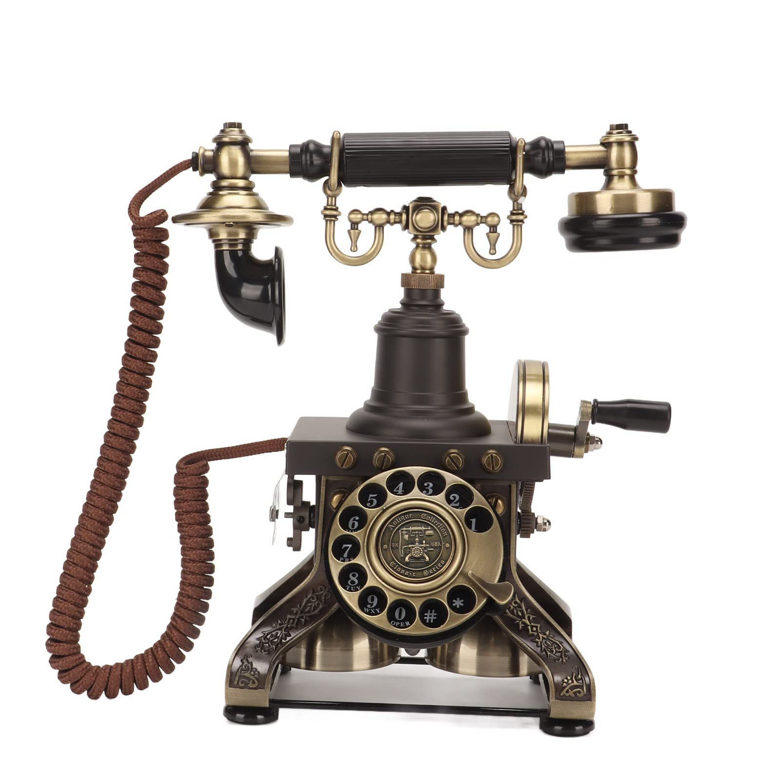 Ejoyous Telefono Antico, Telefono Fisso con Filo in Lega di Zinco con Volume Regolabile, Previene l'ossidazione per lo Studio