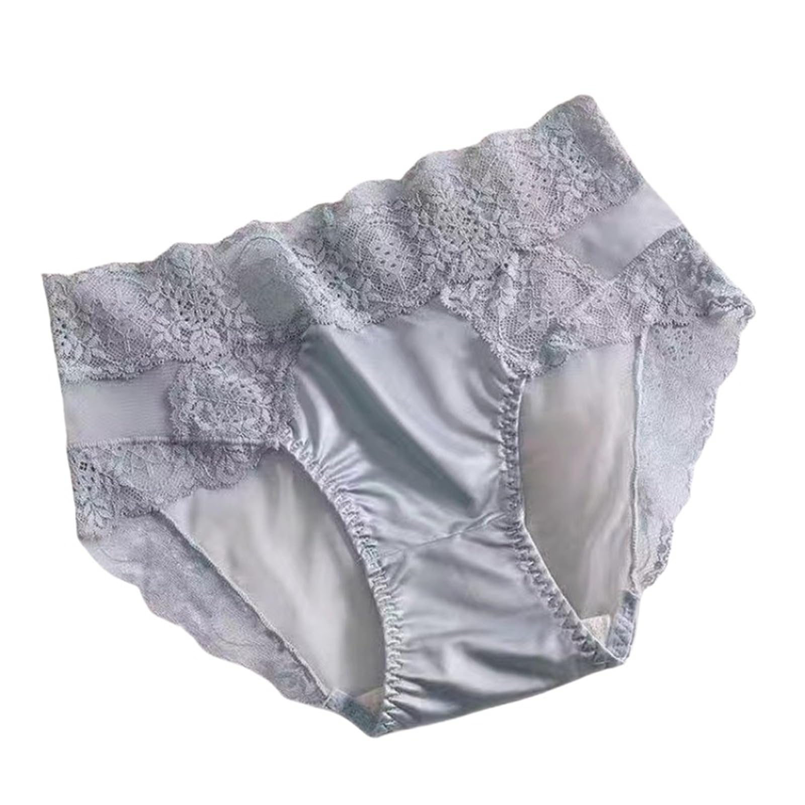 Mutande Donna Pacchi da 4 Pacchi in Pizzo in Raso Francese Biancheria Intima da Donna Mid-Waist Sexy Mulberry Seta Brief