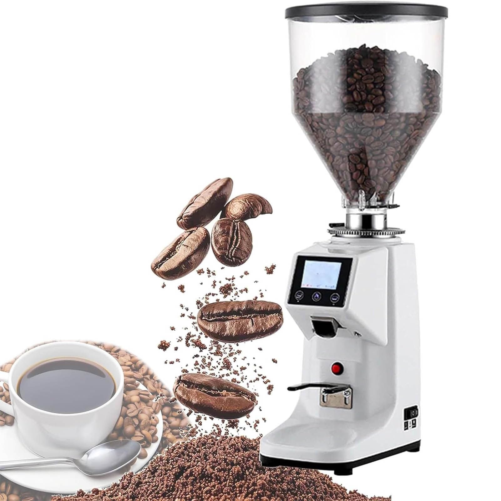Macinacaffè Commerciale, Macinacaffè Elettrico A Macine Piatte white-1500ml