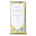 Beekman 1802 Face & Body Wipes, Sunshine Lemon Scented, 30 Count - Cleanses Dirt & Makeup, With Goat Milk, Aloe & Vitamin E - Alcohol Free, Biodegradable, Good for Sensitive Skin
