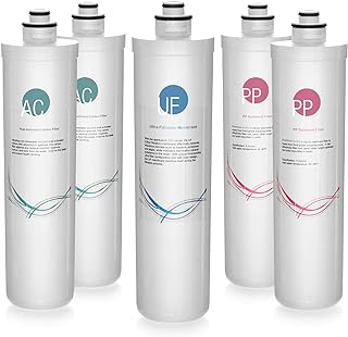 iSpring F5-CUA4 1 Year Replacement Set Ultra Filtration Water Filter, Whilte