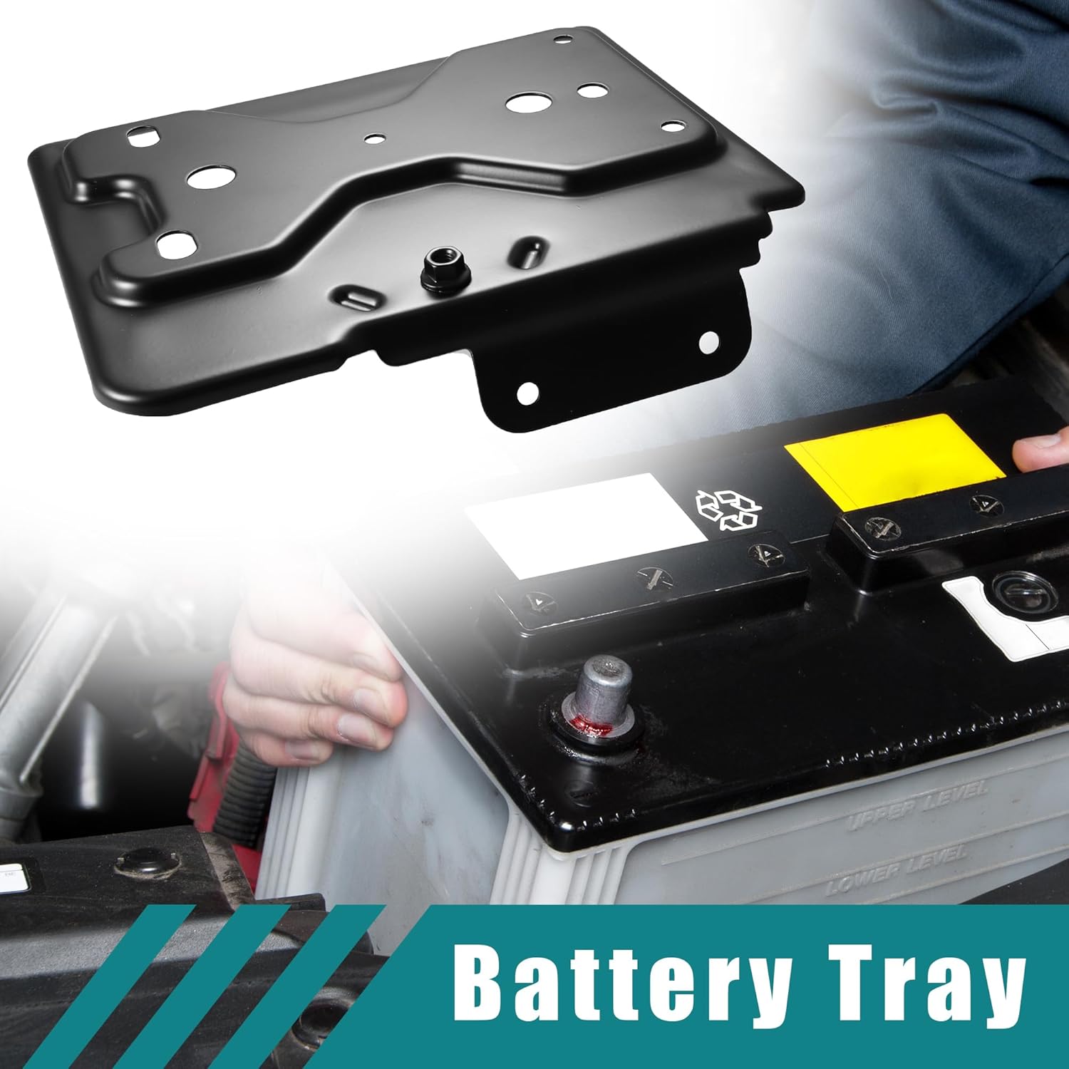 X AUTOHAUX 15891945 Battery Tray Replacement Left Driver Side for Chevrolet Silverado for GMC Sierra for Cadillac 1999-2006 Truck SUV