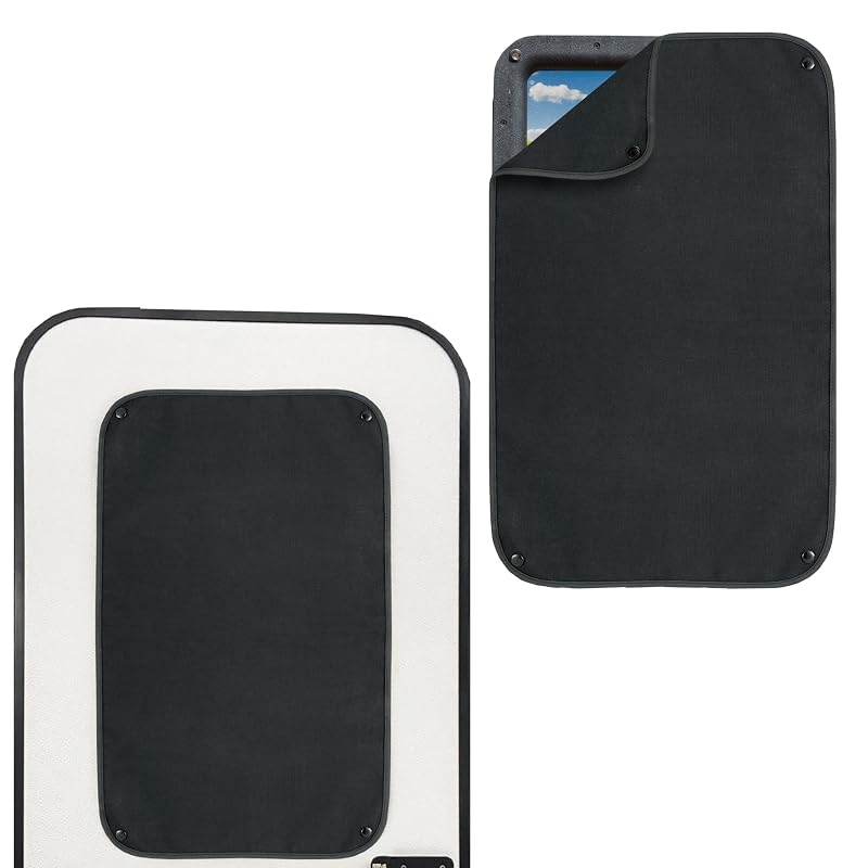 RecPro Protetor Solar de Lona para Janela ou Porta de RV, Preto, 62,2 x 39,7 cm, 1 unidade