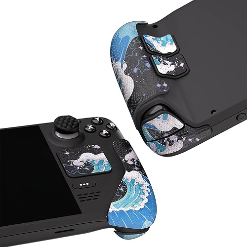 Miniatura 3 de PlayVital Almohadillas de goma suave con textura profesional para cubierta de vapor, trackpads para mejorar el agarre de la piel, botón trasero,