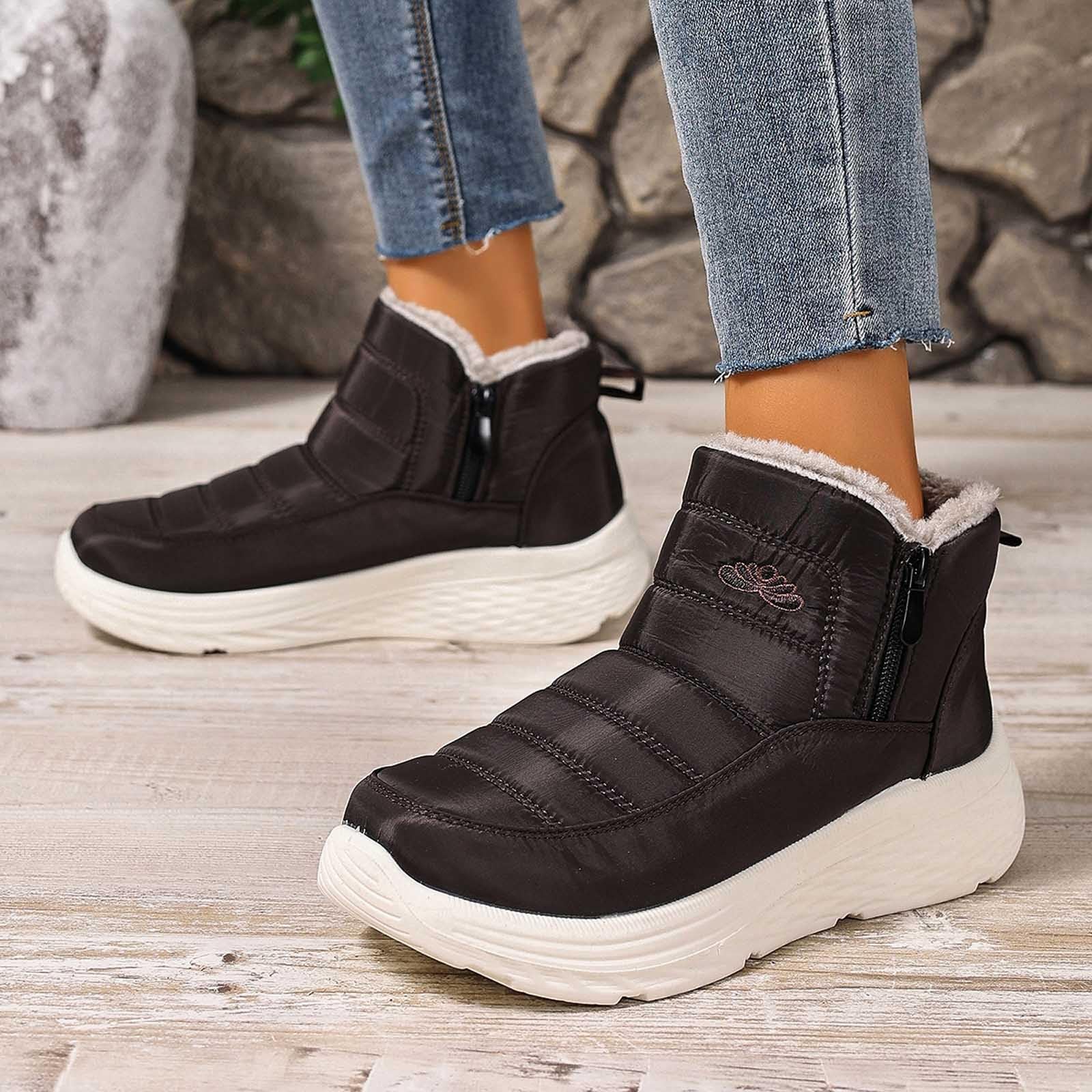 Apres Ski Femme Bottes De Neige Fourrées Apres-Ski Bottines Chaussures D'hiver Hiver Pour Snow Boots Chaudes Botte Bottine Chaussure Randonnée Grand Froid Chaude Après Imperméable Glacia Barefoot