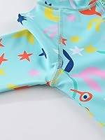 Vista 4 de Traje de baño de una pieza con protección contra erupciones para bebé, traje de baño infantil UPF 50+