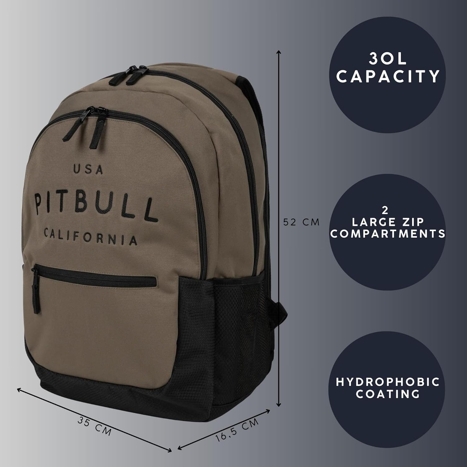 PITBULL - Backpack CONCORD II USA CAL, 30L Sports Daypack, Unisex
