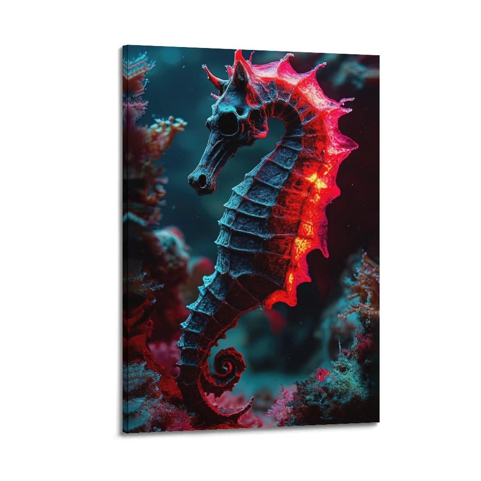 CXHJCA Animal Poster Seahorse Coral Exploration Poster Decorative Painting Canvas Wall Posters And Art Picture Print Modern Family Bedroom Decor Posters 20x30inch(50x75cm)