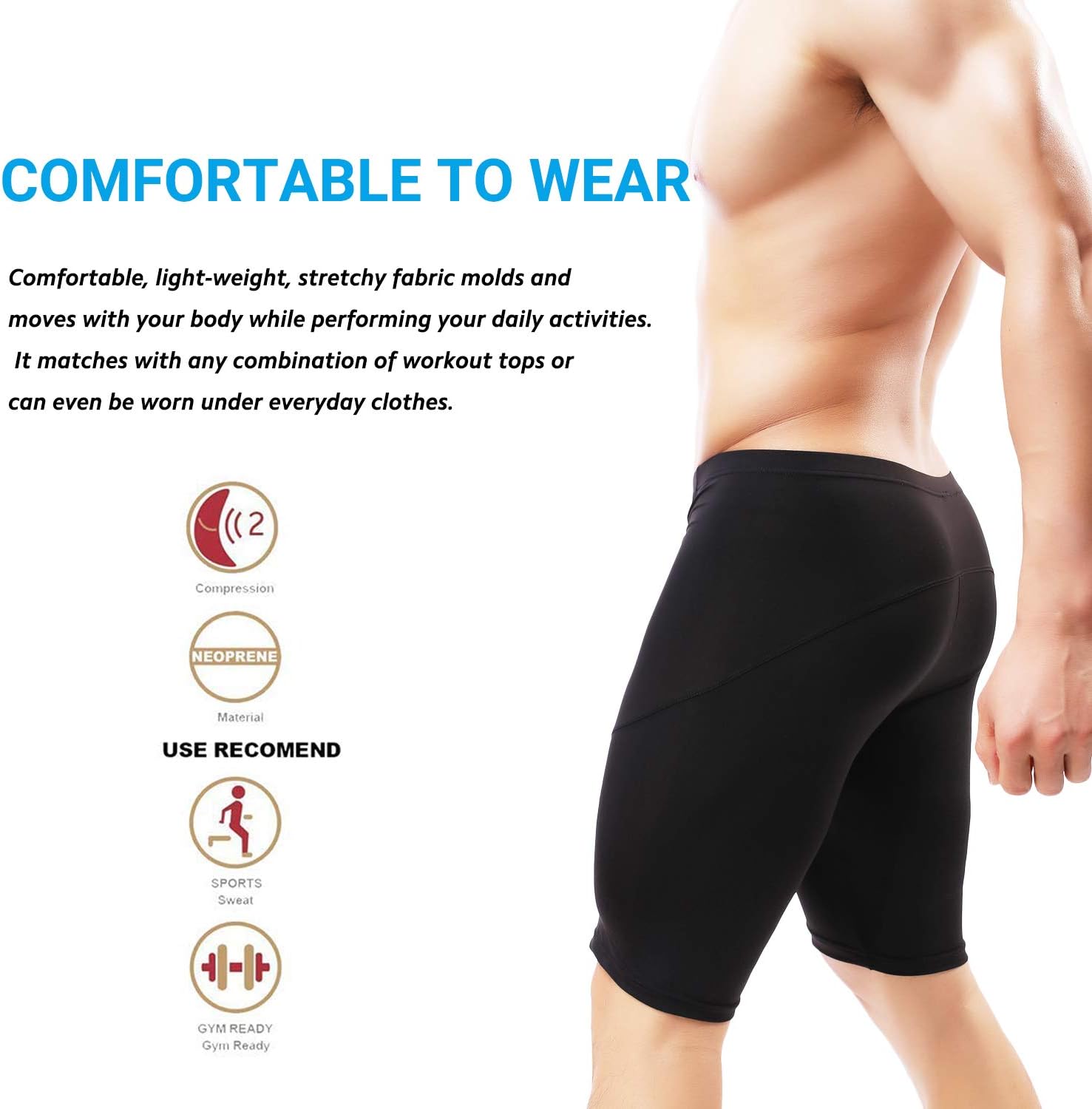 MIZOK Men's Compression Running Shorts Quick Dry Yoga Tight Seamless Training Gym Workout Baselayer - Image 4