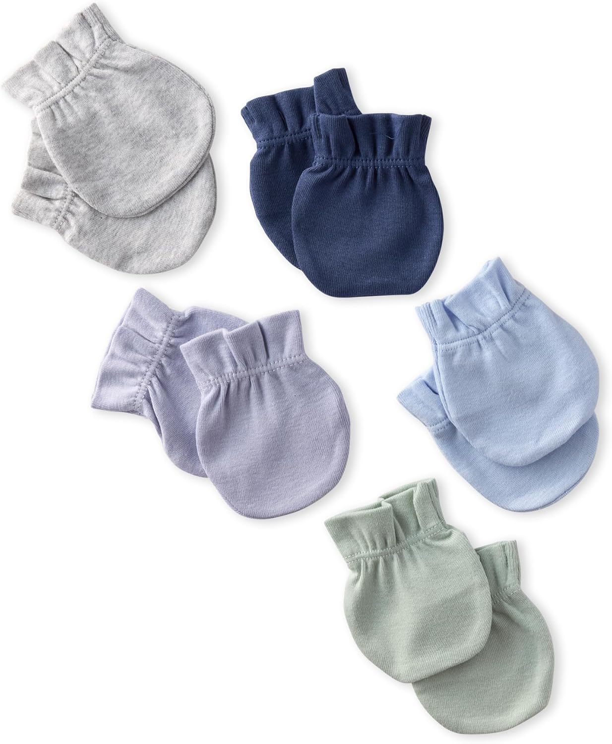 Morgan 5-Pack Baby Mittens 100% Organic Cotton No Scratch Mittens for Newborn Baby Boys & Girls​
