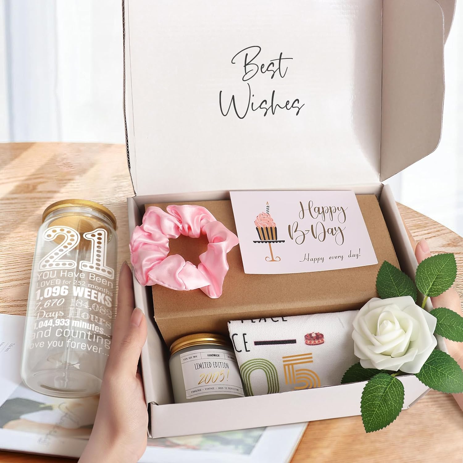 21st Birthday Gifts for Her Women, Happy 21 Year Old Gifts for Her, 21 Year Old Birthday Baskets for Daughter Sister Friend, Unique Gifts for 21st Birthday Female Born in 2005 - Image 6