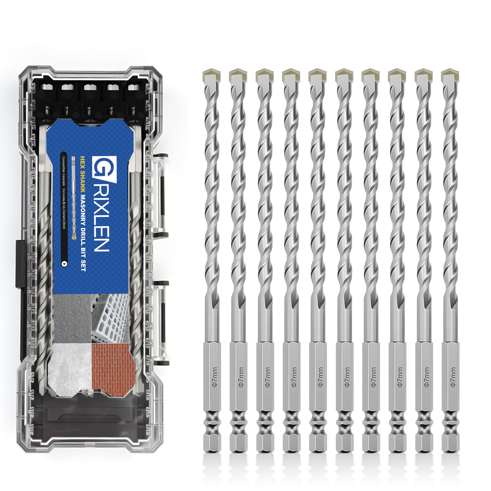 GRIXLEN Masonry Drill Bits - 3 Pack 4mm -9 GRIXLEN Masonry Drill Bits - 3 Pack 4mm -9