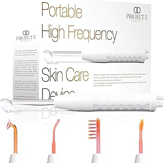 Sponsored Ad – High Frequency Wand by Project E Beauty | Neon (Orange) | Anti-Aging | Tighter & Firmer Skin | Reduced Puffy Eyes | Prevent Hair Loss | 4 Applicators