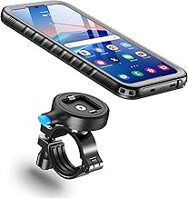 Cozycase Motorcycle Phone Holder for Samsung Galaxy S25 Waterproof – Mobile Phone Holder/Handlebar MTB/Bicycle Electric Scooter Ebike Scooter Mountain Bike S 25 Waterproof