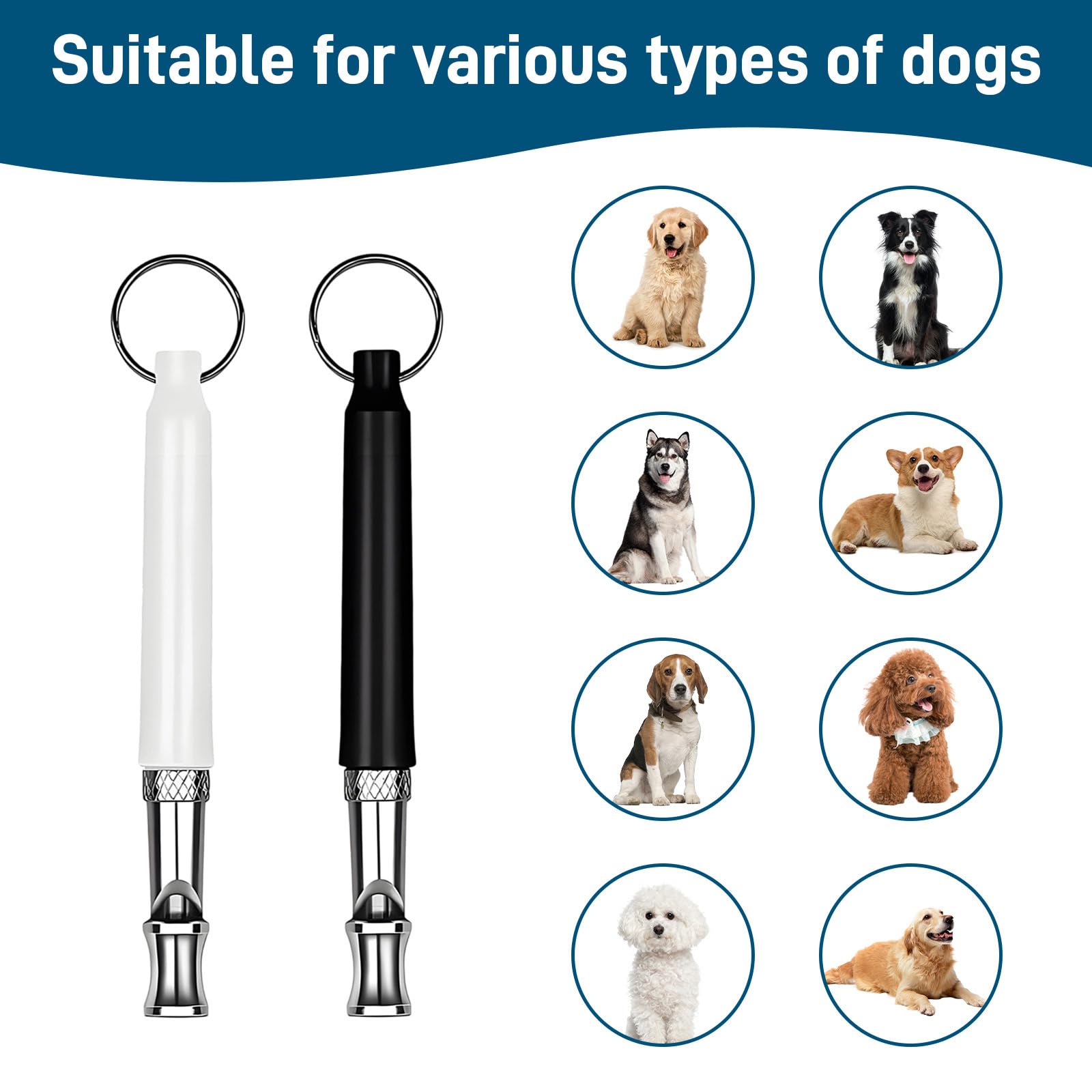 Lot de 2 Sifflet Ultrason Chien Anti Aboiement –Sifflet à Haute Fréquence Silencieux, Aide au Rappel et Éducation Canine