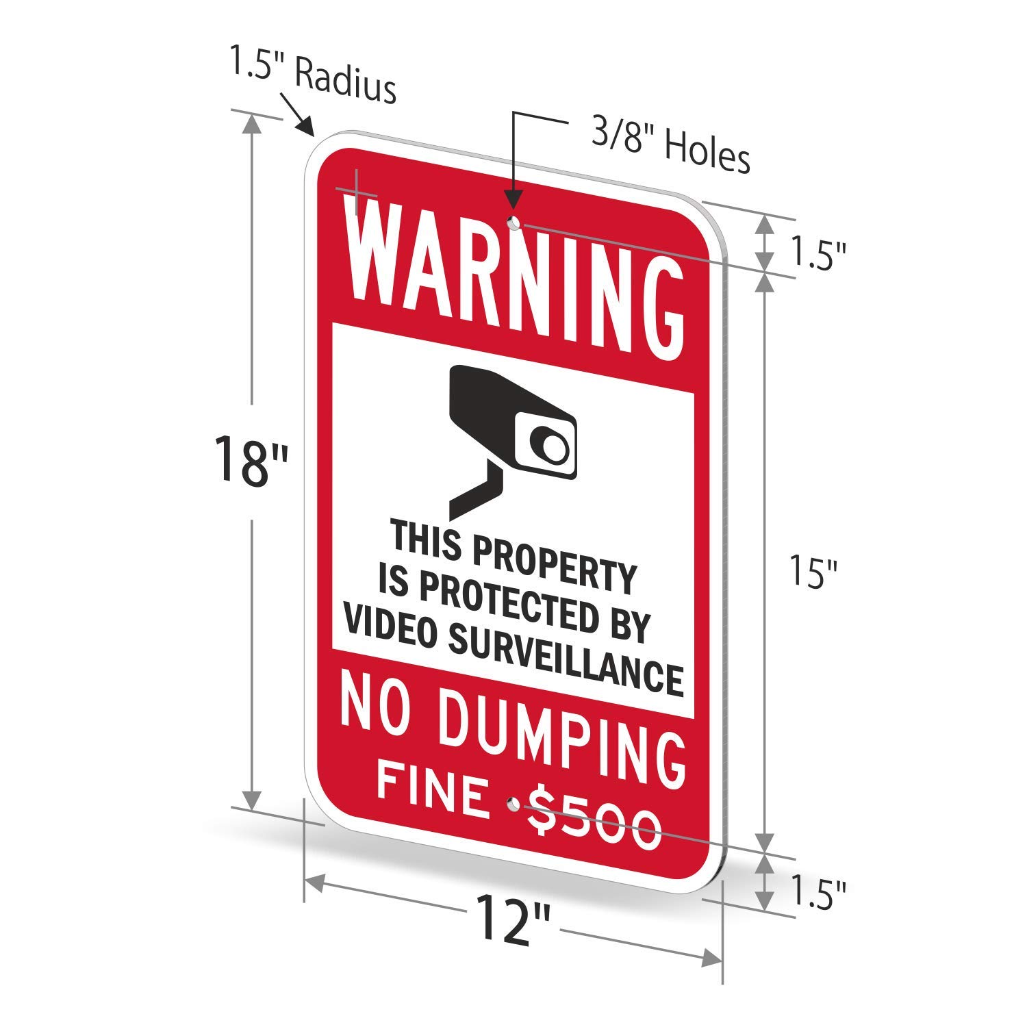 Smartsign Sécurité Sign, Legend "protégé Par Système D'alarme électronique", Noir/rouge Sur Blanc, 12" Square, Black/Red On White, 1