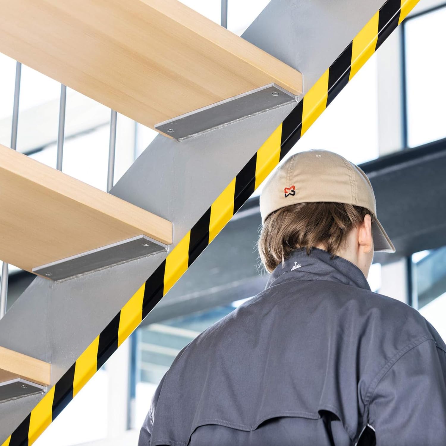 Durable profili paracolpi per spigoli E8 squadrato, adesivi, 1 m, conf. 5 pezzi, giallo/nero, 1127130