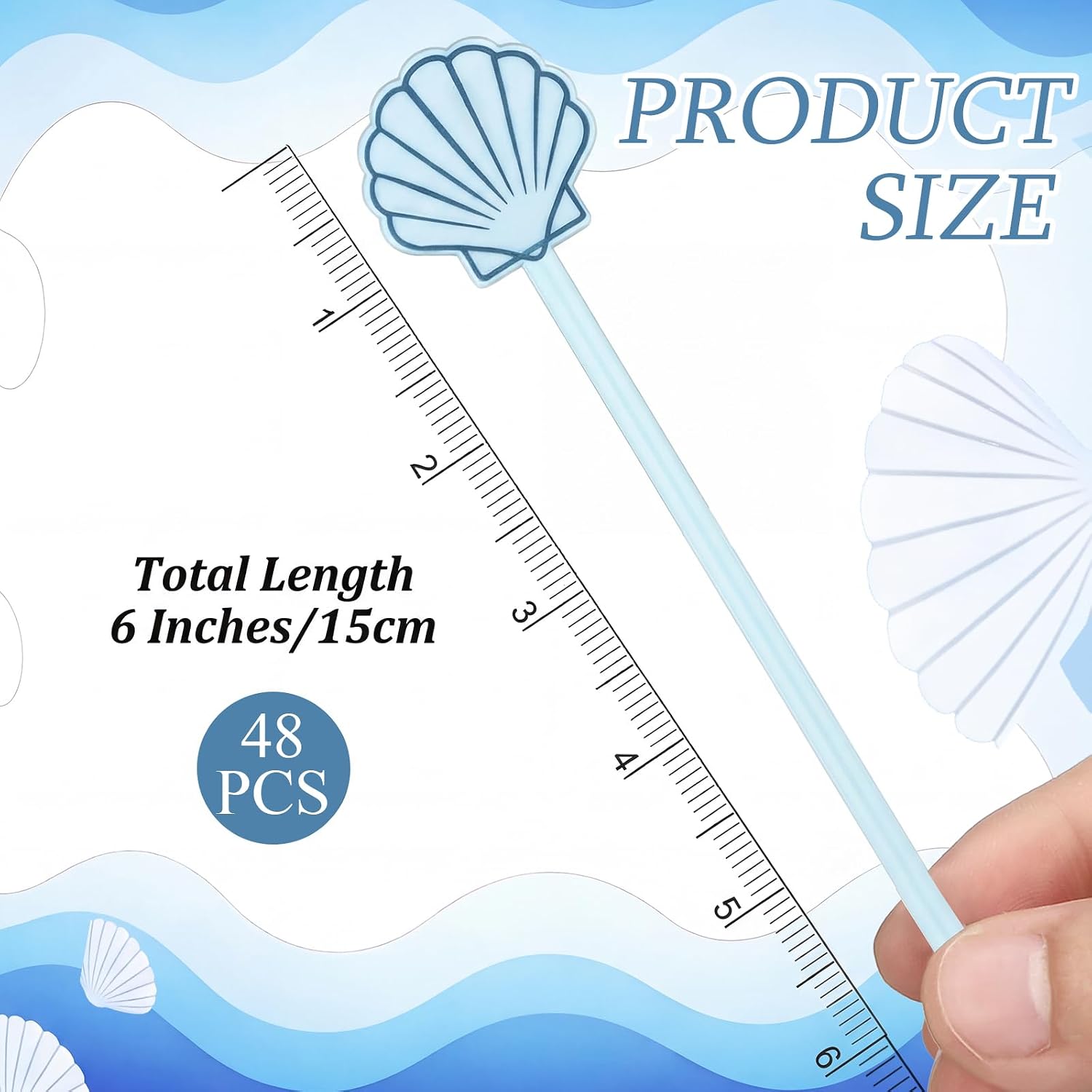Reallnaive 48 Pcs Blue Last Toast on the Coast Bachelorette Swizzle Stick