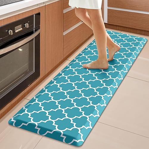 Miniatura 53 de WISELIFE Alfombra de Cocina Acolchada Antifatiga, 17.3" x 60", Alfombras de Cocina Antideslizantes Impermeables de PVC Resistente, Alfombra Rojo