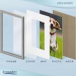 Icona Bay - 20x25 cm Alder Gray Picture Frame with Mat - Sturdy 8x10 Engineered Wood Photo Frame with Removable 13x18 cm / 5x7 Mat - Sleek Design, Table Top or Wall Mount - Exclusives Collection