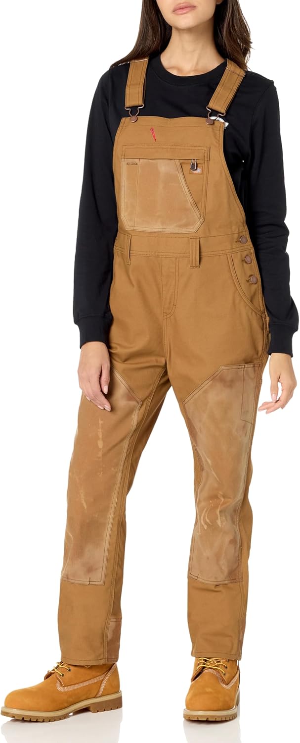 Dickies Women's Relaxed Fit Waxed Canvas Bib Overalls