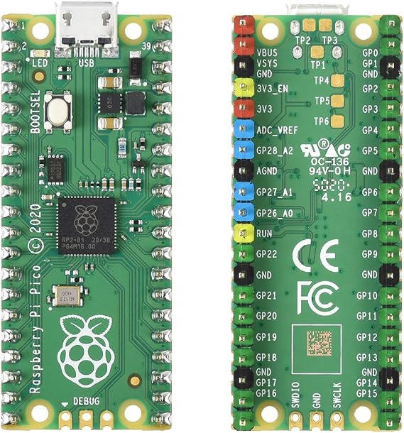 Colourful Pre-Soldered Raspberry Pi Pico RP2040 Microcontroller board Flexible Mini Board Based on Raspberry Pi RP2040 Chip,Dual-core Arm Cortex M0+ Processor,Support C/C++/Python