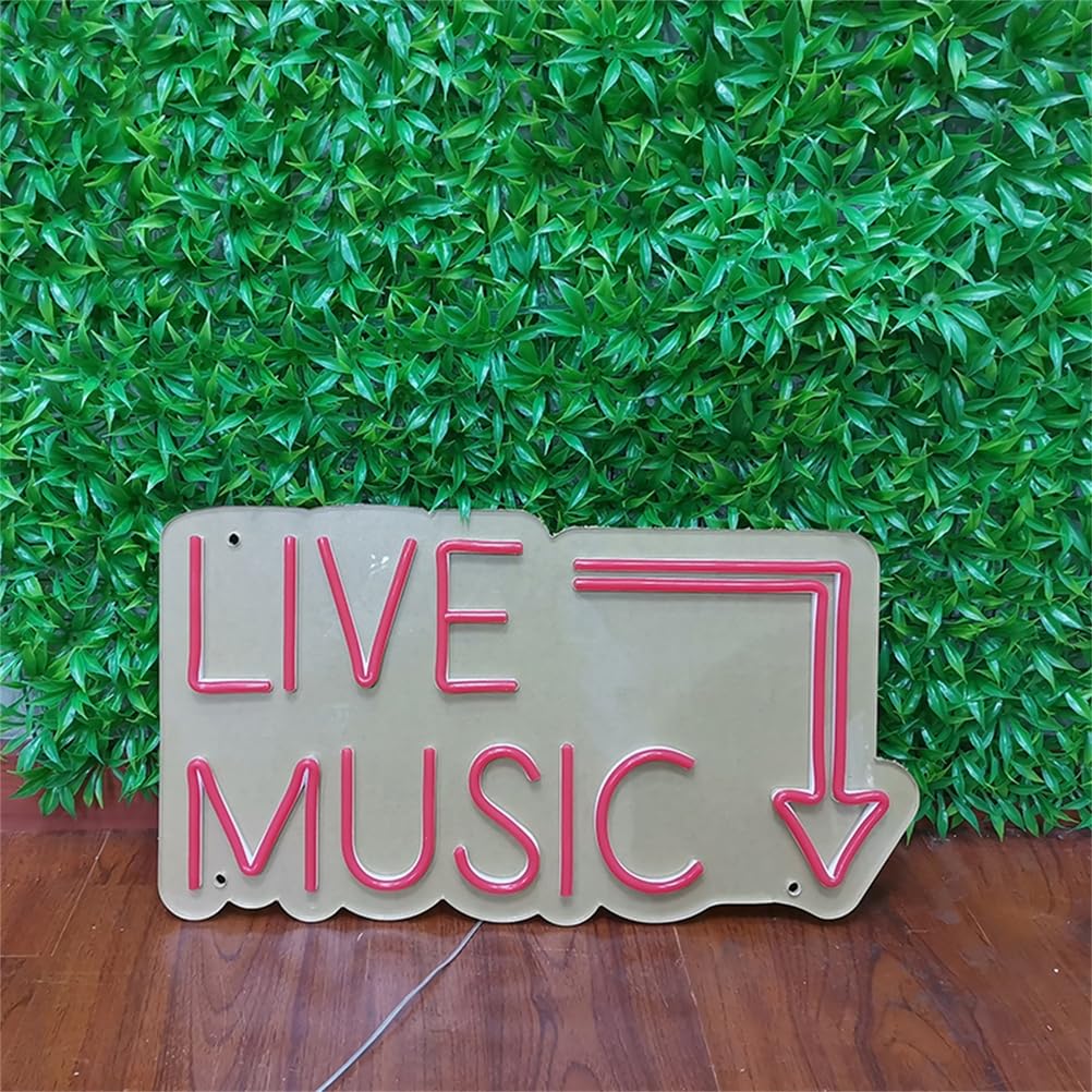 Insegna al Neon di Musica dal Vivo Barra della Musica Segno di Luce al Neon Festa in Musica LED Luce al Neon casa Camera Decorazione murale Negozio Decoro Festival Musicale luci al Neon,D